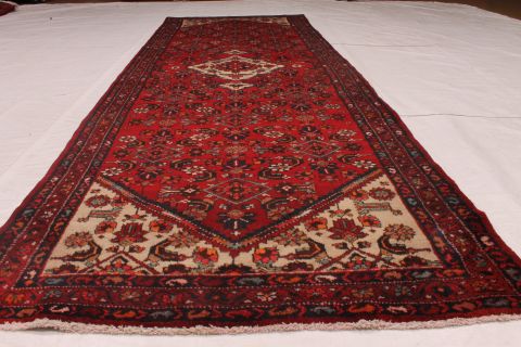 Hamedan Red Runner Hand Knotted 39 X 117 Area Rug 254-74406 Image 8