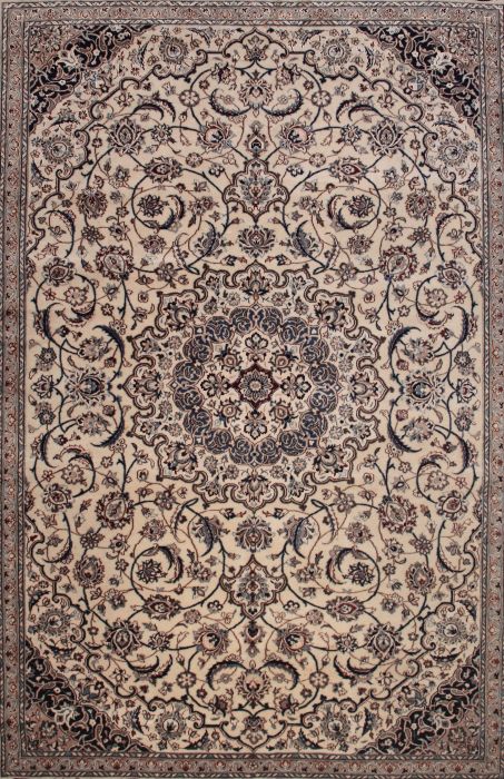 Nain White Hand Knotted 85 X 112 Area Rug 400-74426 Image 1