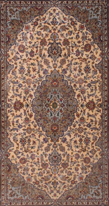 Kashan Beige Hand Knotted 47 X 73 Area Rug 400-74427 Image 7