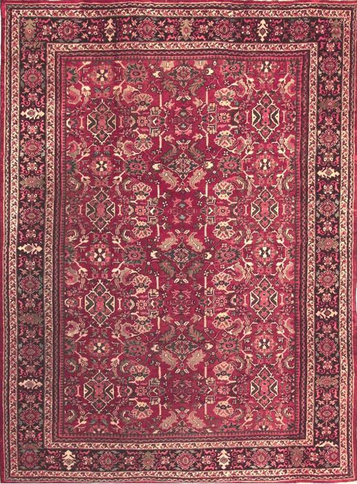 Moshk Abad Red Hand Knotted 102 X 140 Area Rug 400-74436 Image 0