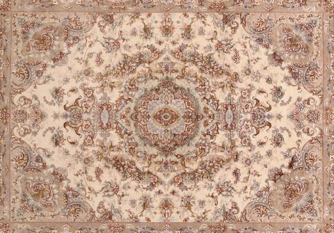 Tabriz White Hand Knotted 411 X 69 Area Rug 400-74439 Image 5
