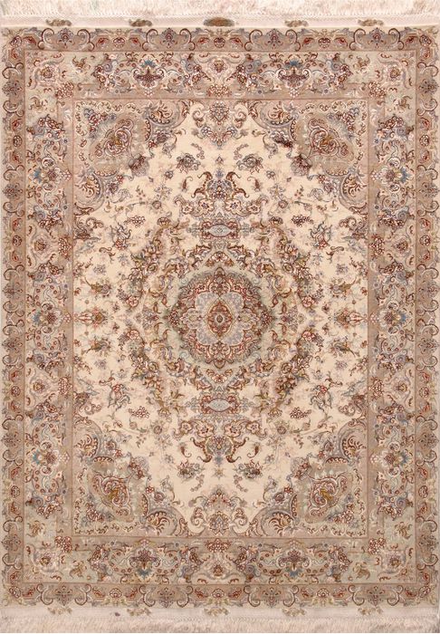 Tabriz White Hand Knotted 411 X 69 Area Rug 400-74439 Image 0