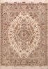 Tabriz White Hand Knotted 411 X 69 Area Rug 400-74439 Thumb 0