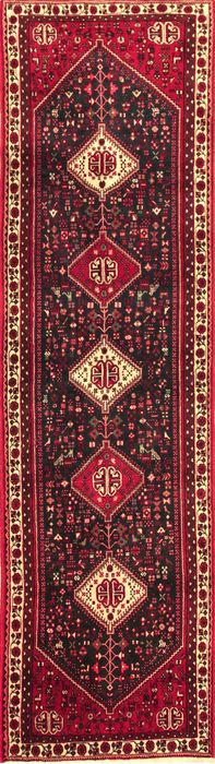 Abadeh Blue Runner Hand Knotted 27 X 100  Area Rug 400-74440 Image 0