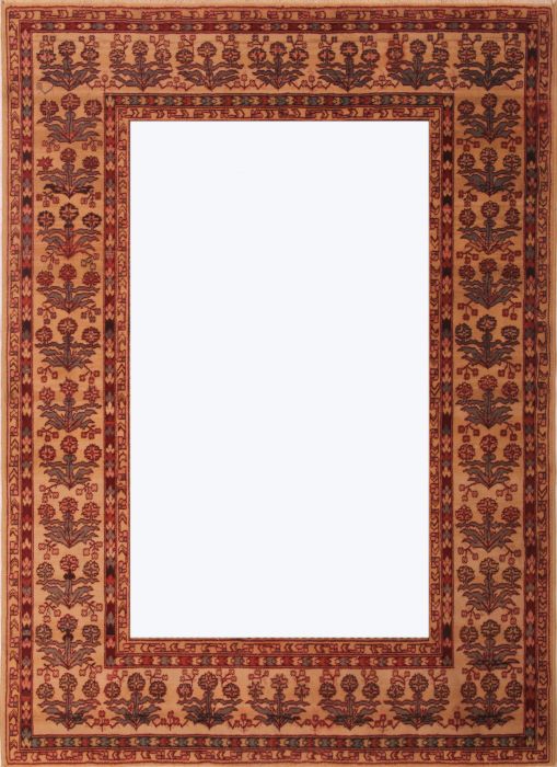 Hereke Red Hand Knotted 47 X 65 Area Rug 400-74445 Image 4