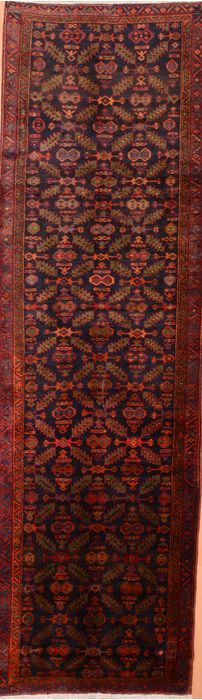 Shiraz Blue Runner Hand Knotted 38 X 129  Area Rug 100-74462 Image 0