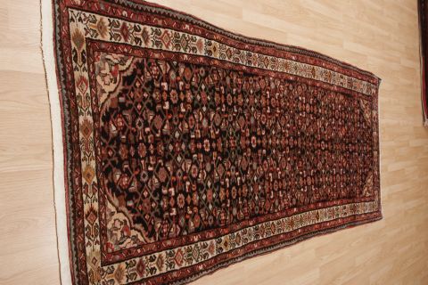 Hamedan Black Runner Hand Knotted 311 X 106 Area Rug 100-74464 Image 2