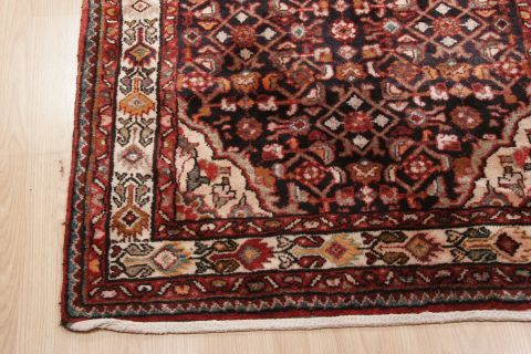 Hamedan Black Runner Hand Knotted 311 X 106 Area Rug 100-74464 Image 4