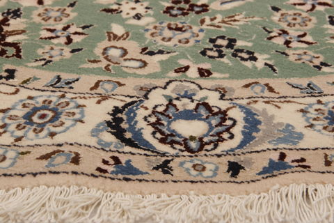 Nain Green Round Hand Knotted 43 X 43 Area Rug 155-74468 Image 5