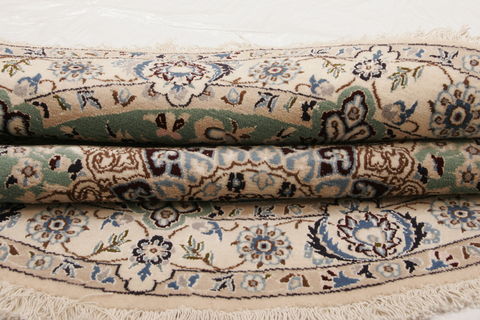Nain Green Round Hand Knotted 43 X 43 Area Rug 155-74468 Image 8