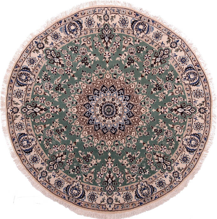 Nain Green Round Hand Knotted 43 X 43 Area Rug 155-74468 Image 0