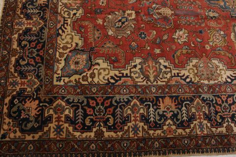 Tabriz Red Hand Knotted 911 X 129 Area Rug 155-74496 Image 4