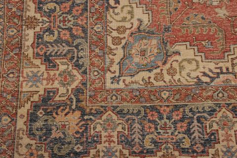 Tabriz Red Hand Knotted 911 X 129 Area Rug 155-74496 Image 7