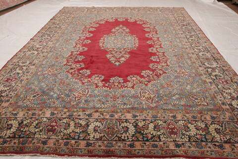 Kerman Multicolor Hand Knotted 109 X 141  Area Rug 155-74498 Image 1