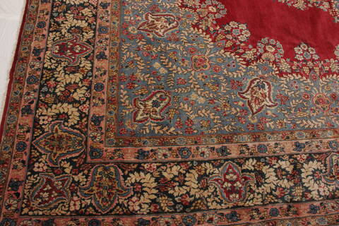 Kerman Multicolor Hand Knotted 109 X 141  Area Rug 155-74498 Image 2