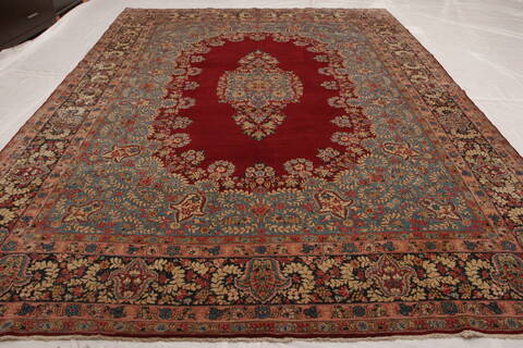 Kerman Multicolor Hand Knotted 109 X 141  Area Rug 155-74498 Image 8