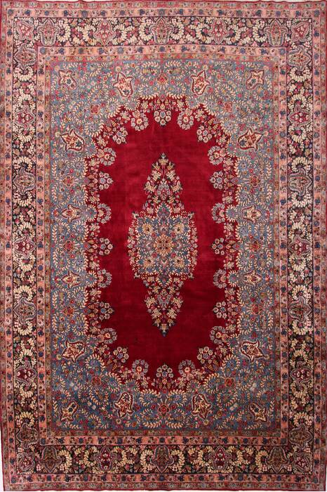 Kerman Multicolor Hand Knotted 109 X 141  Area Rug 155-74498 Image 0