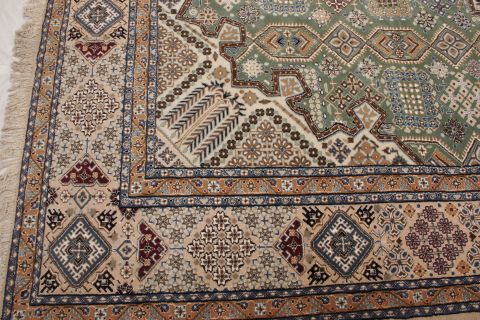 Nain Green Hand Knotted 99 X 132 Area Rug 155-74505 Image 2