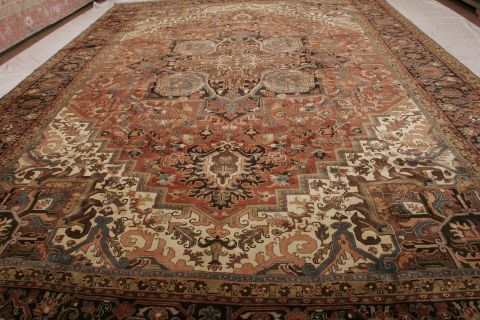 Heriz Red Hand Knotted 136 X 199  Area Rug 155-74543 Image 3