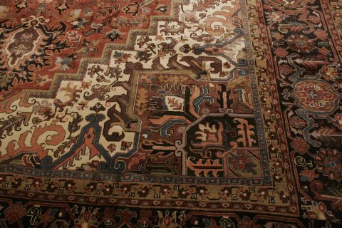 Heriz Red Hand Knotted 136 X 199  Area Rug 155-74543 Image 5