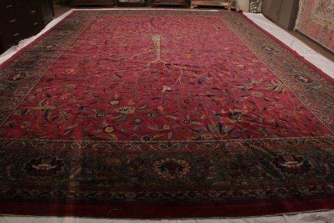 Agra Red Hand Knotted 151 X 201 Area Rug 155-74550 Image 3
