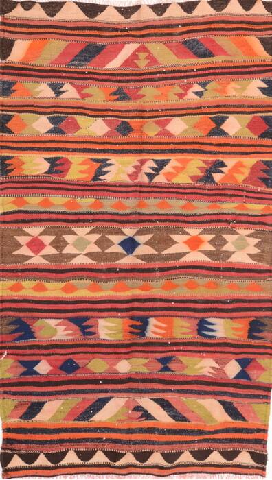 Kilim Orange Flat Woven 45 X 77  Area Rug 100-74574 Image 0