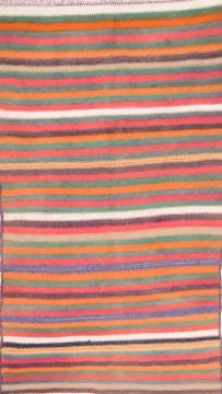 Afghan Kilim Yellow Rectangle 5x7 ft Wool Carpet 74577