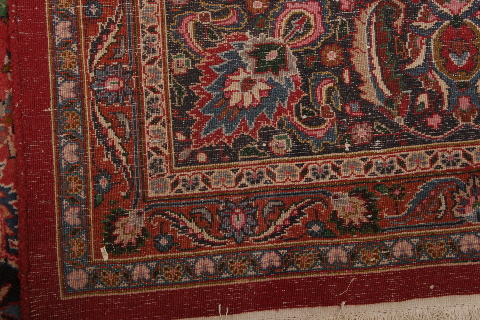 Mashad Red Hand Knotted 115 X 158 Area Rug 155-74610 Image 3