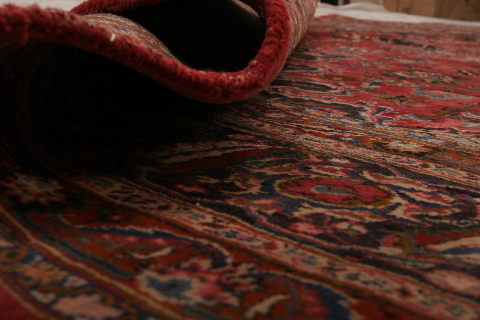 Mashad Red Hand Knotted 115 X 158 Area Rug 155-74610 Image 4