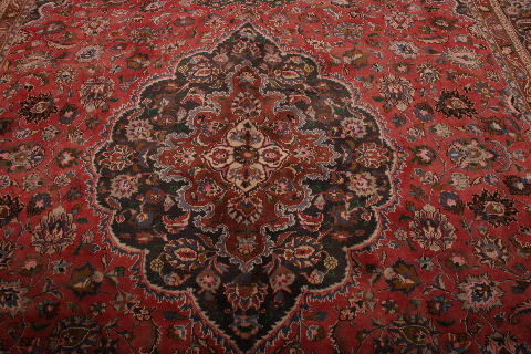 Mashad Red Hand Knotted 115 X 158 Area Rug 155-74610 Image 7