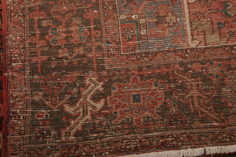 Heriz Red Hand Knotted 101 X 135 Area Rug 155-74613 Image 3