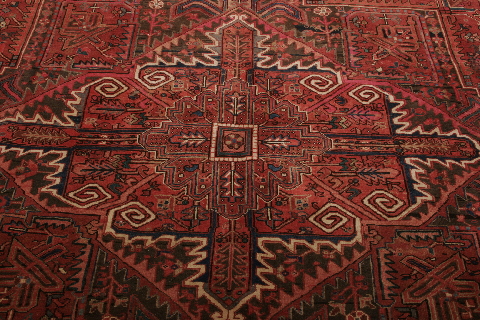 Heriz Red Hand Knotted 101 X 135 Area Rug 155-74613 Image 7