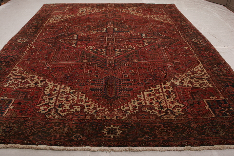 Heriz Red Hand Knotted 101 X 135 Area Rug 155-74613 Image 8