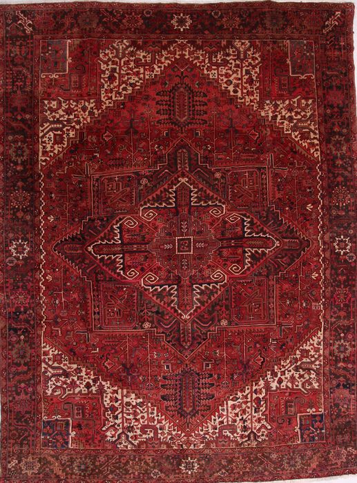 Heriz Red Hand Knotted 101 X 135 Area Rug 155-74613 Image 0