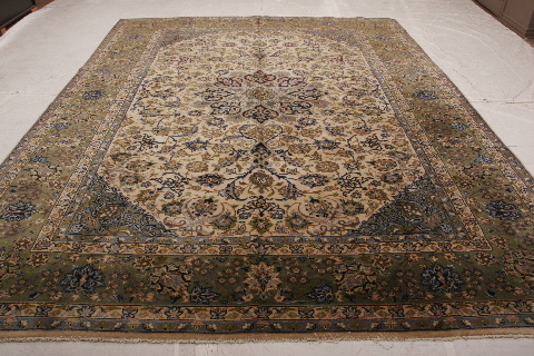 Kashan Multicolor Hand Knotted 98 X 1211  Area Rug 155-74621 Image 1