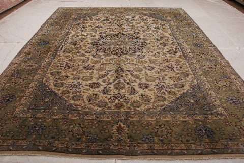Kashan Multicolor Hand Knotted 98 X 1211  Area Rug 155-74621 Image 8
