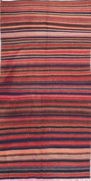 Afghan Kilim Multicolor Rectangle 5x8 ft Wool Carpet 74627
