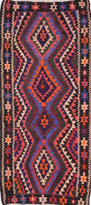 Kilim Blue Runner Flat Woven 45 X 104  Area Rug 100-74639 Image 0
