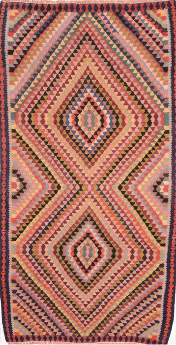 Kilim Multicolor Runner Flat Woven 44 X 811  Area Rug 100-74641 Image 0