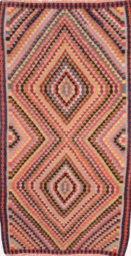 Kilim Multicolor Runner Flat Woven 4'4" X 8'11"  Area Rug 100-74641
