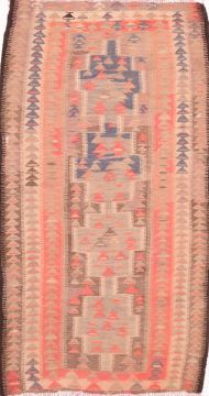 Afghan Kilim Grey Runner 10 to 12 ft Wool Carpet 74647