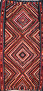 Kilim Multicolor Runner Flat Woven 4'11" X 10'3"  Area Rug 100-74651