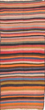 Kilim Multicolor Runner Flat Woven 4'2" X 9'1"  Area Rug 100-74652