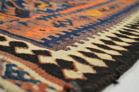 Kilim Blue Runner Flat Woven 310 X 106 Area Rug 100-74659 Image 2