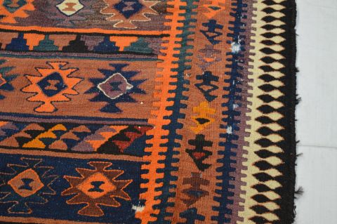 Kilim Blue Runner Flat Woven 310 X 106 Area Rug 100-74659 Image 7