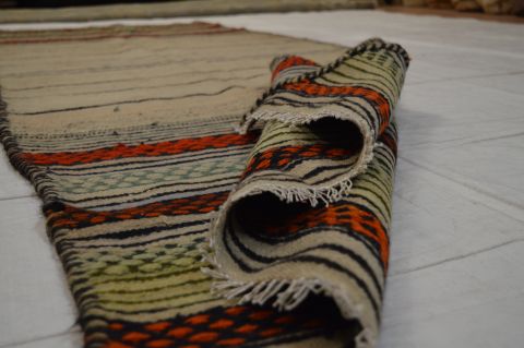 Kilim Beige Runner Flat Woven 35 X 109 Area Rug 100-74667 Image 3