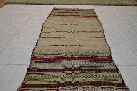 Kilim Beige Runner Flat Woven 35 X 109 Area Rug 100-74667 Image 8