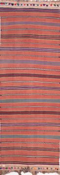 Kilim Red Runner Flat Woven 4'2" X 11'10"  Area Rug 100-74680
