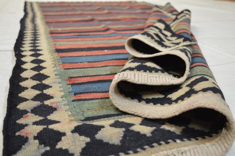 Kilim Green Runner Flat Woven 44 X 99 Area Rug 100-74685 Image 2