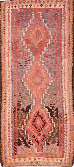 Kilim Purple Runner Flat Woven 43 X 102 Area Rug 100-74686 Image 0